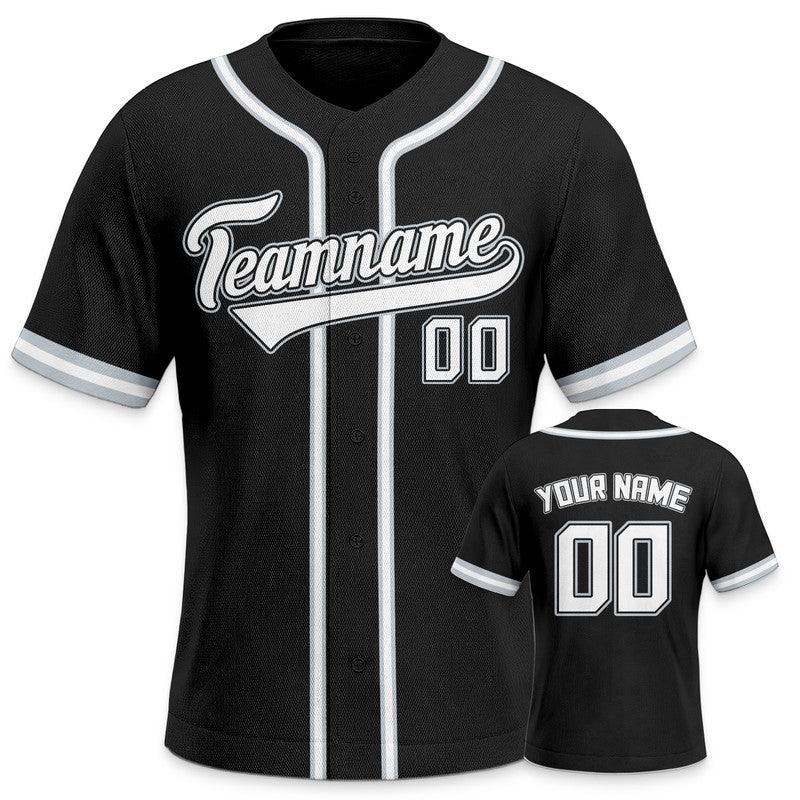 Custom Black White Authentic Baseball Jersey