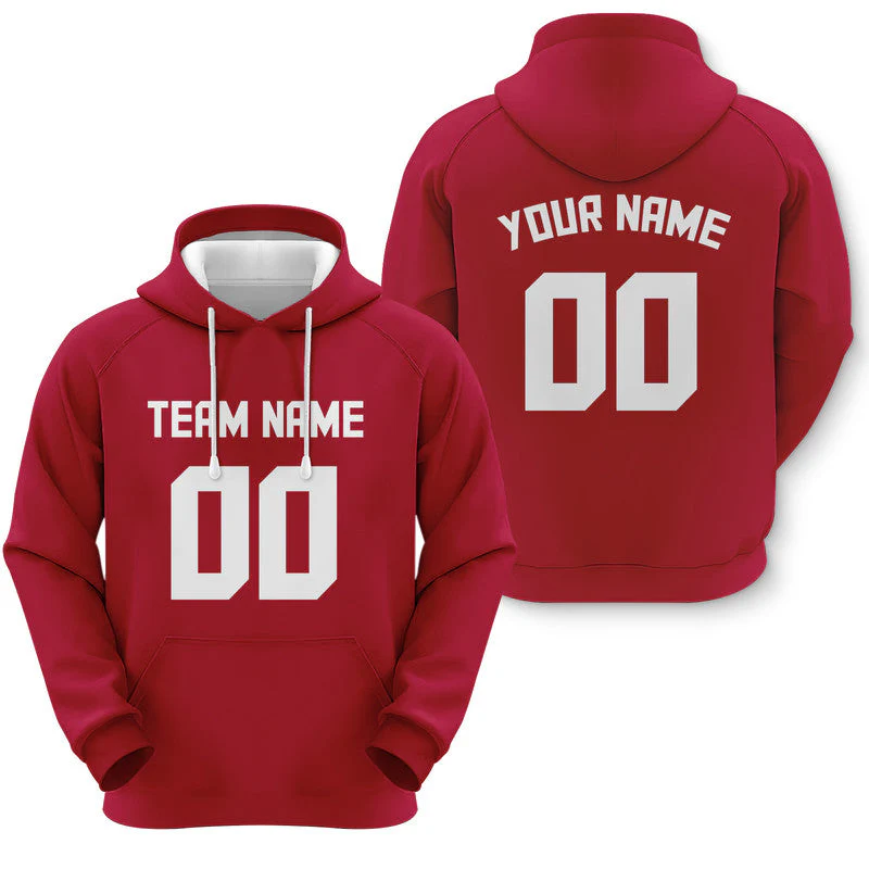 Custom Crimson White Sports Pullover  Sweatshirt Football Hoodie