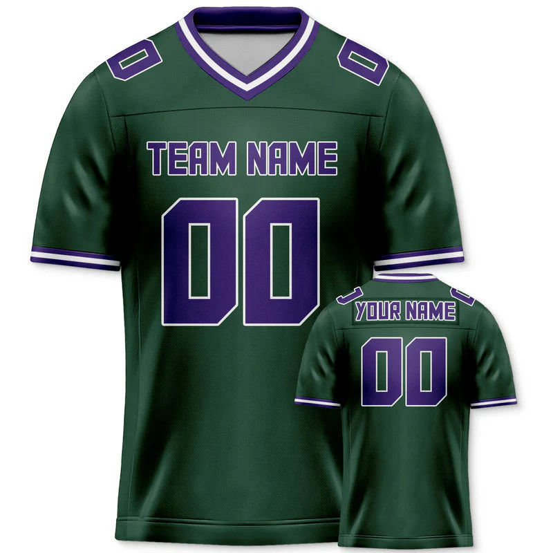 Custom Kelly Green Purple Mesh Authentic Football Jersey
