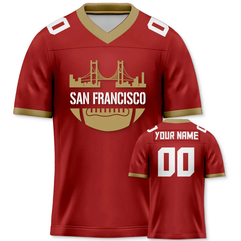 Custom Football Jersey With San Francisco City Souvenir Fashion Football Shirt