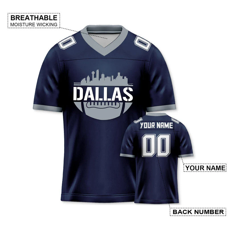 Custom Football Jersey With Dallas City Souvenir Fashion Football Shirt